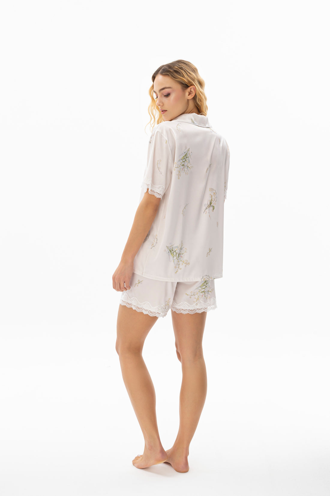 Fleurie İpek Saten Şortlu Pijama Takımı