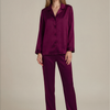 Daria Klasik Saten Pijama Takımı - Bordo