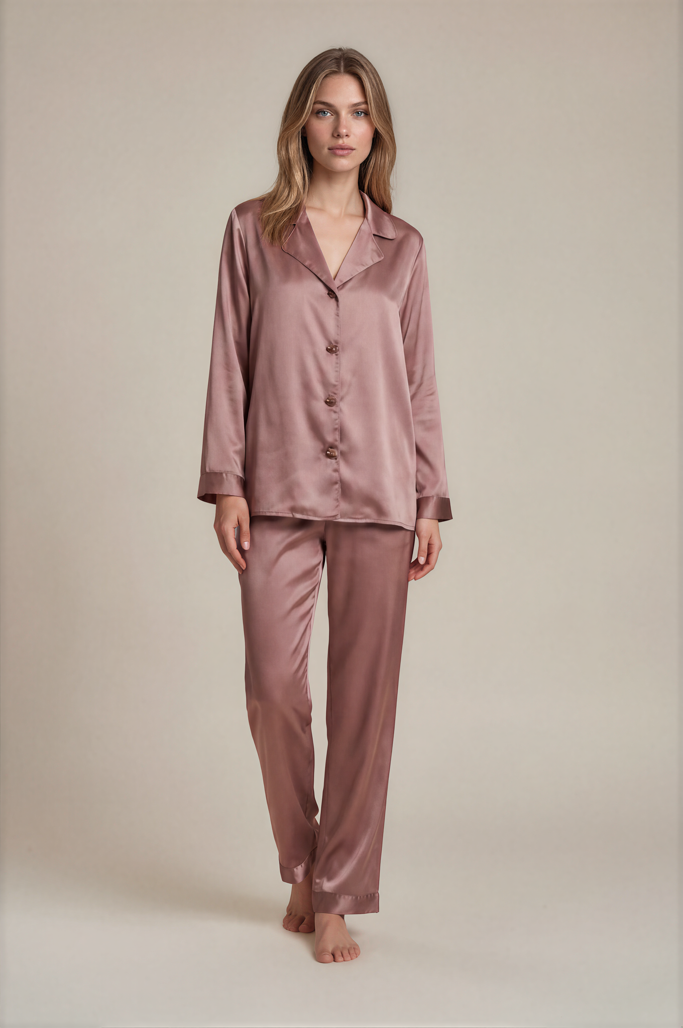 Daria Klasik Saten Pijama Takımı
